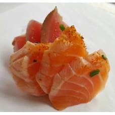 Tataki thon et saumon epicé 